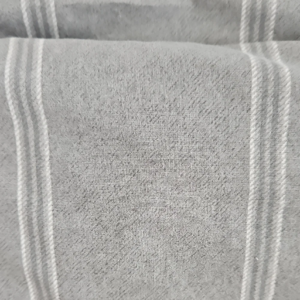 Lauren Ralph Lauren Oakview Striped Pewter Gray and White Full Queen Duvet Cover